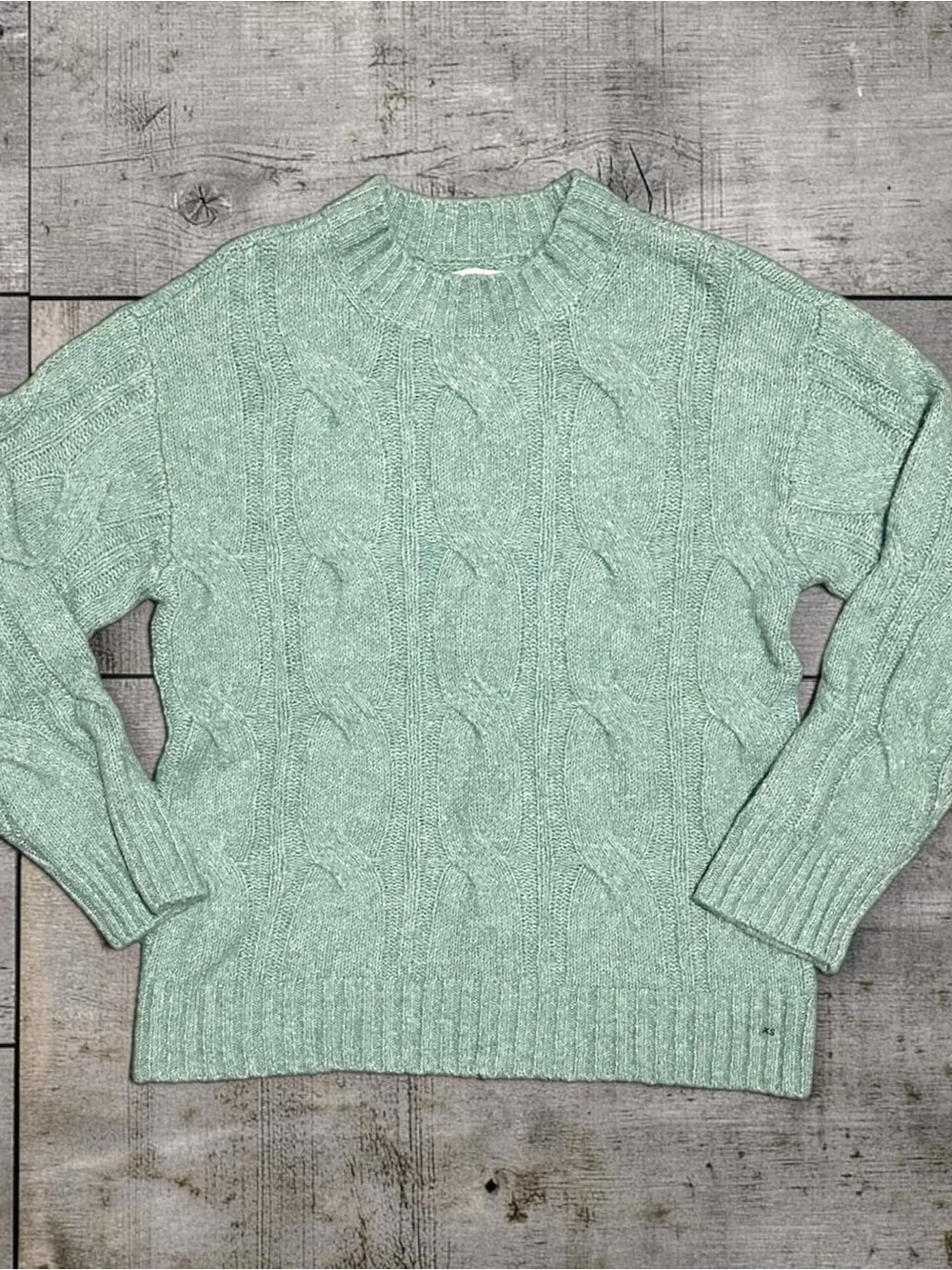 American Eagle Whoa So Soft Cable Knit Sweater XS Mint Green Softest Jade
